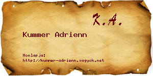 Kummer Adrienn névjegykártya